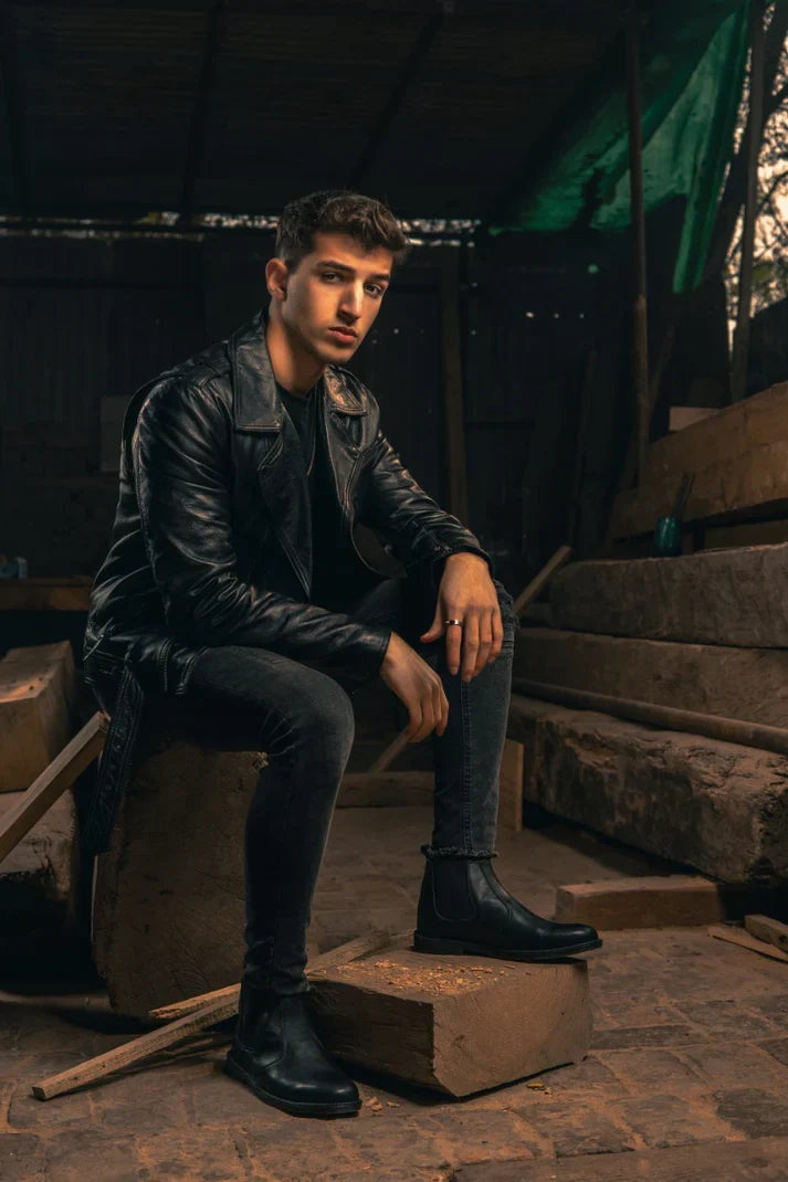 Black Cow Leather Chelsea boots
