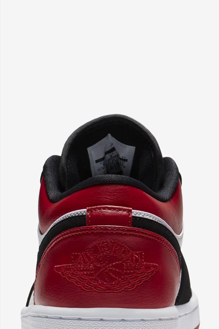 Nike Air Jordan 1 Low Red Black heel detail – premium sneakers with Pakistan-wide delivery