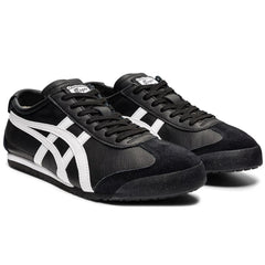 Onitsuka Tiger MEXICO 66 Black White front angle – men's sneakers sizes 39–45 Pakistan