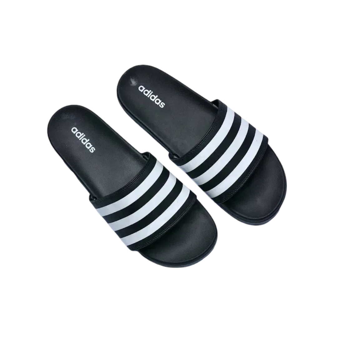 Adidas Adilette Comfort Slides Black White – Men's Premium Slides | Pakistan-Wide Delivery